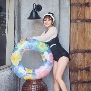 2024夏   ハワイ   子供浮き輪   ビーチ用   大人   水遊び用品    海水浴   外遊び   水泳用品   花  2色