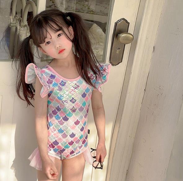 韓国風子供服  ハワイ 連体 オールインワン  砂浜 水泳 ベビー服 キッズ水着 女の子 UVカット