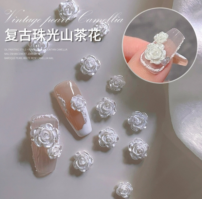 椿  山茶花   レディース  DIY  ネイル小物  ネイルアート    デコパーツ  貼り付けパーツ 32色