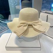 夏のオーガンザ薄手通気性キャペリン花大庇帽子女性ファッション波打ち保護帽子ハット