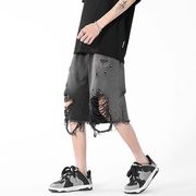 ユニセックス  メンズ  ボトムス  ダメージ  短パンツ  夏  カジュアル  大きいサイズ  ストリート系　