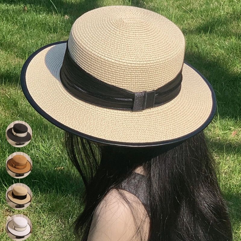 カンカンハット　麦わら帽子　可愛い帽子　日焼け止め　リボン　旅行　韓国ファッション