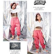 キッズ ダンス衣装 ヒップホップ チア チアガール メッシュパーカー サルエルパンツ 子供