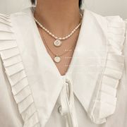 パールネックレス　夏新作　ネックレス　デザイン　淡水パール　真珠　アクセサリー　韓国ファッション
