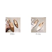 サンダル 春夏 太めヒールシューズ  ミュールパンプス ポインテッドトゥサンダル