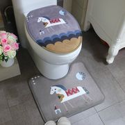日用品雑貨 トイレ用品 トイレマット カバー シート カバーセット セット 総柄 イラスト