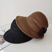 麦わら帽子　帽子　夏　UVカット　つば広　日焼け防止　紫外線対策　レディース　蝶結び　折りたたみ