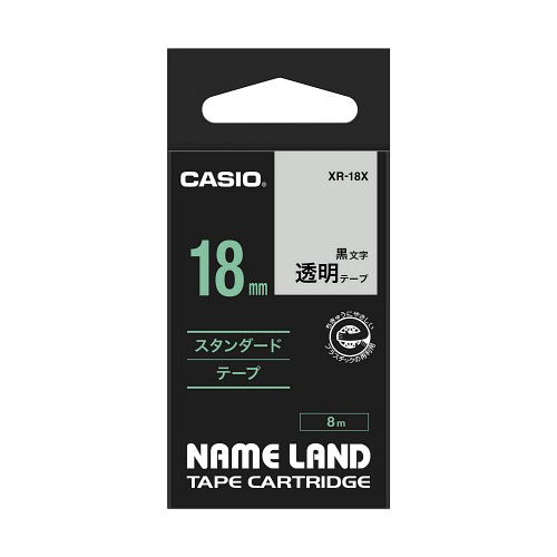 【5個セット】 カシオ計算機 ネームランドテープ18mm 透明 XR-18XX5