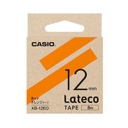 【5個セット】 カシオ計算機 Lateco 詰め替え用テープ 12mmオレンジテープ黒文字