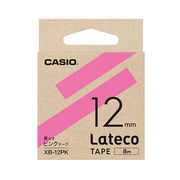 【5個セット】 カシオ計算機 Lateco 詰め替え用テープ 12mm ピンクテープ黒文字
