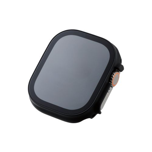 エレコム Apple Watch 49mm用フルカバーケース プレミアムガラス 高透明 A