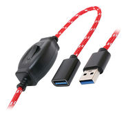 ミヨシ ON OFFスイッチ付USB延長ケーブル 1m USB-EXS301/RD