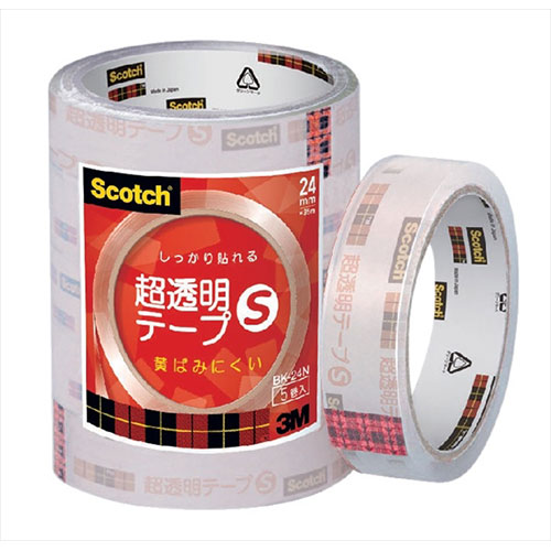 【5巻入×5セット】 3M Scotch スコッチ 超透明テープS 工業用包装 5巻入 2