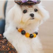 秋冬人気   小型犬 可愛い     猫犬兼用   ビーズ  ペット用品    首輪  ハロウィン用品  4色
