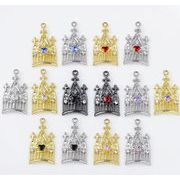 手芸DIYデコ素材 クラウン合金チャームDIYビーズパーツチェーンパーツ アクセサリーパーツデコパーツ14色