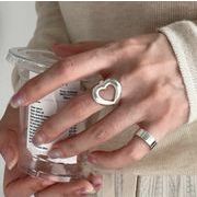 ハート型   指輪   韓国風   アクセサリー リング   雑貨   レディース  開口指輪   ファッション小物  2色