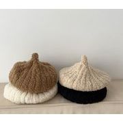 秋冬新作  韓国風  子供用  ニット  キャップ  ハット  帽子 ベレー帽  子供帽子   6色
