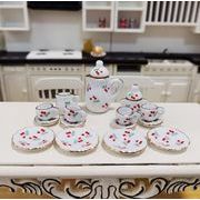 新作 ドールハウス用  ミニチュア  デコパーツ   置物     装飾   模型 茶器 瓷器  セットアップ  3色