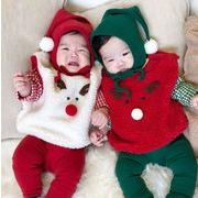 韓国風子供服  クリスマス セットアップ  ベビー服 キッズ  長袖  ベスト 男女兼用2色
