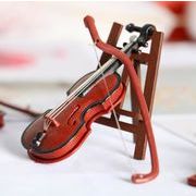 新品 ドールハウス用 ミニバイオリン   模型  楽器   木製  撮影道具  写真用品
