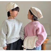 冬新作   韓国風子供服   スウェット  無地  トップス  パーカー  トレーナー    男女兼用  裹起毛  2色