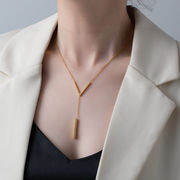 韓国ファッション V シェイプ ゴールド ネックレス レディース 鎖骨ネックレス