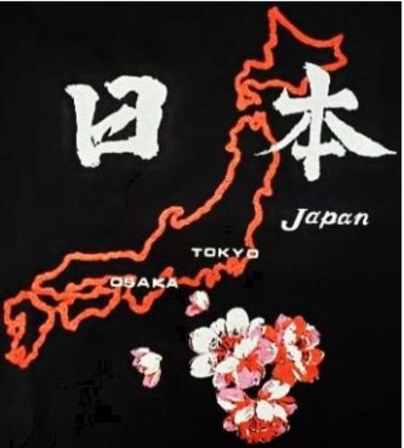 FJK 日本のTシャツ お土産 Tシャツ 日本 黒 Mサイズ T-222B-M