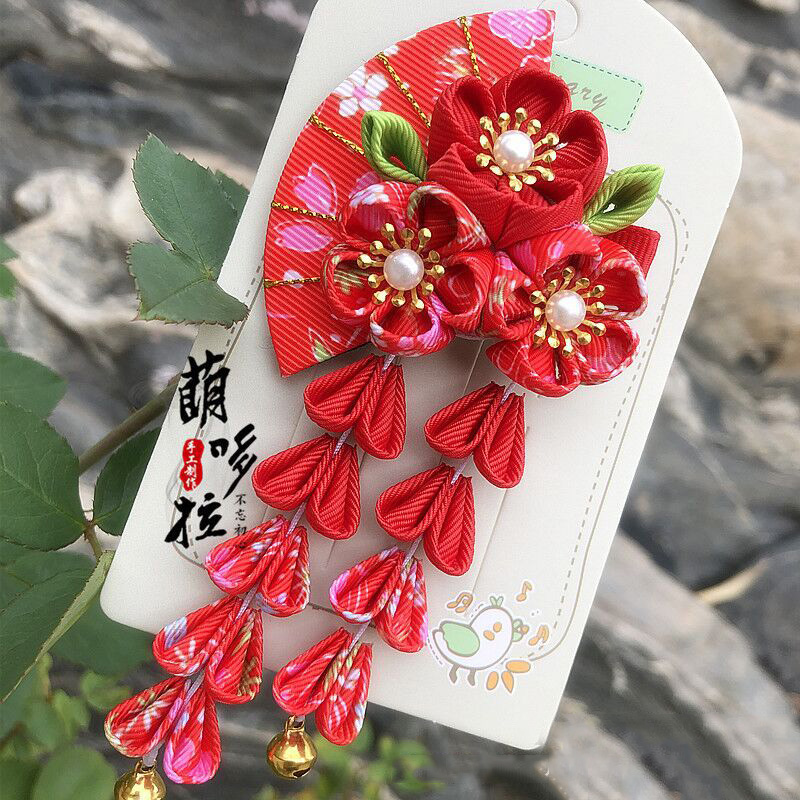 レディース 浴衣 髪飾り 桜の頭飾り ヘアアクセサリー 扇子