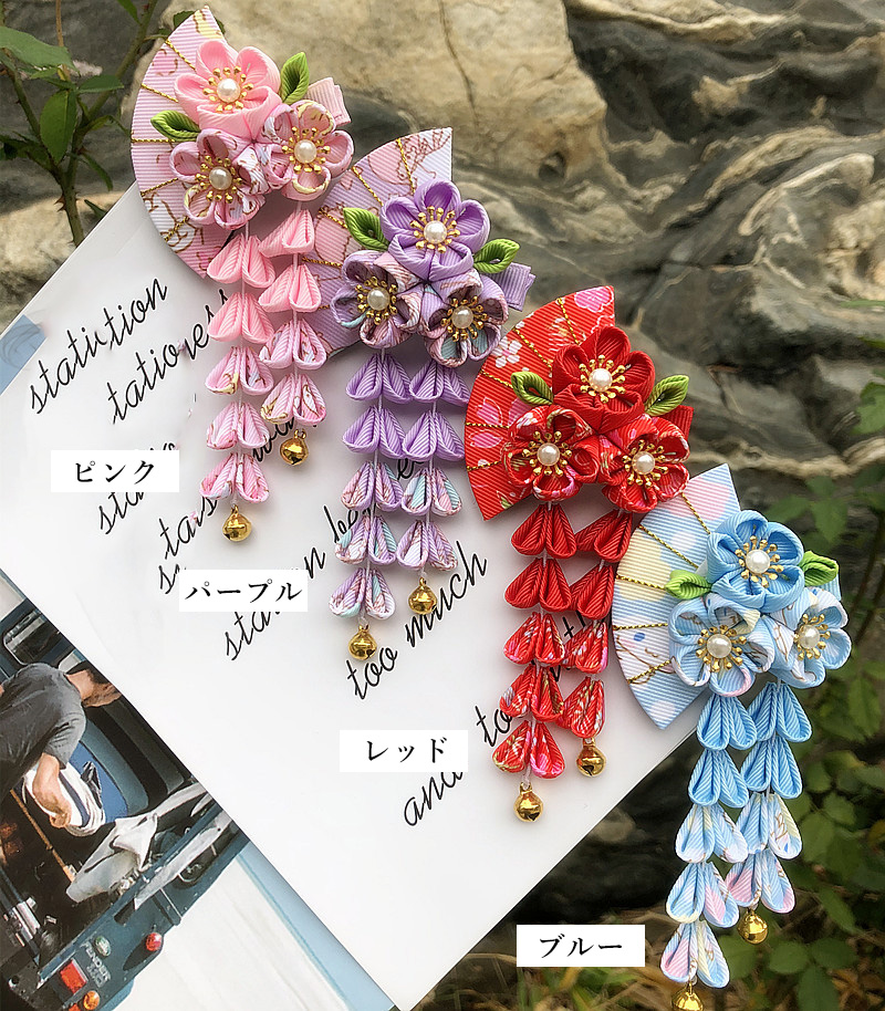 レディース 浴衣 髪飾り 桜の頭飾り ヘアアクセサリー 扇子