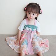 チャイナ風 ワンピース 女の子 花刺繍 ワンピース 唐装漢服 中華風 リボン付き ワンピ 女児 キッズ