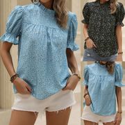 印象的な、モードを纏う 夏 半袖 韓国スタイル レディース Tシャツ 上着 シフォンシャツ トップス