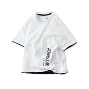 子供服 Tシャツ キッズ 男の子 女の子 韓国子供服 ゆとり 半袖 丸い襟 英字