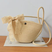 子供用バッグ・かわいい・草編み・ショルダーバッグ・2色・新款・肩掛け /斜め掛けバッグ