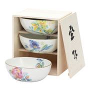 【ご紹介します！安心の日本製！美濃焼　和藍ギフト『花ことば』シリーズです！】花ことば三つ組鉢