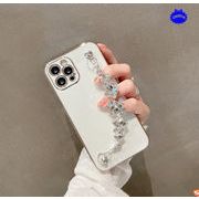 スマホケース アイフォン 携帯カバー チェーン付き キラキラ  tpu シンプル iPhone8plus/14/xs 全機種対応