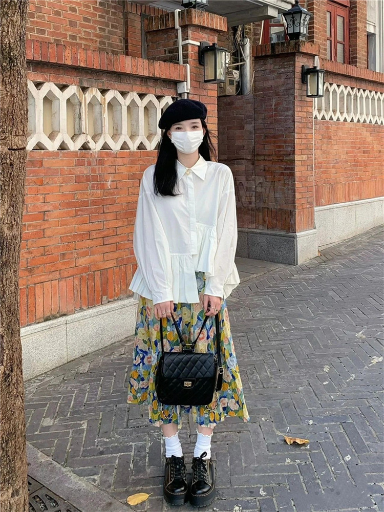 フリルスカート8点セット セットアイテム】ハーフジップ＆フリル