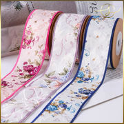 【5色】リボンテープ レトロ花柄 ラッピング プレゼント ギフト 布小物 服飾 花束包装 手芸材料