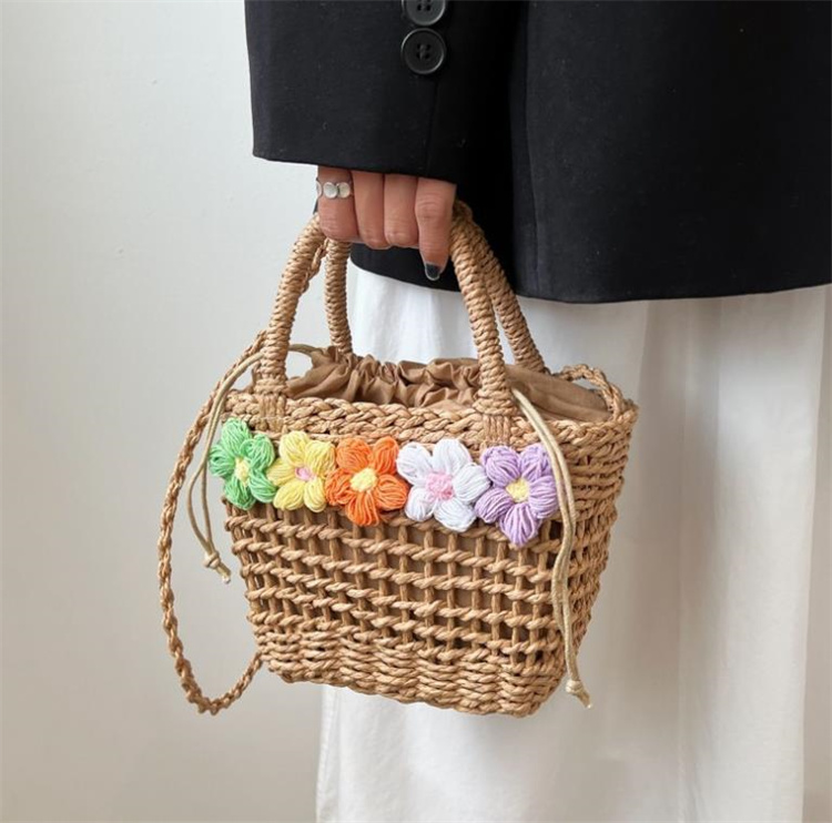 とてもよかったです 草編みバッグ 夏 花 ファッション 編み物 ...