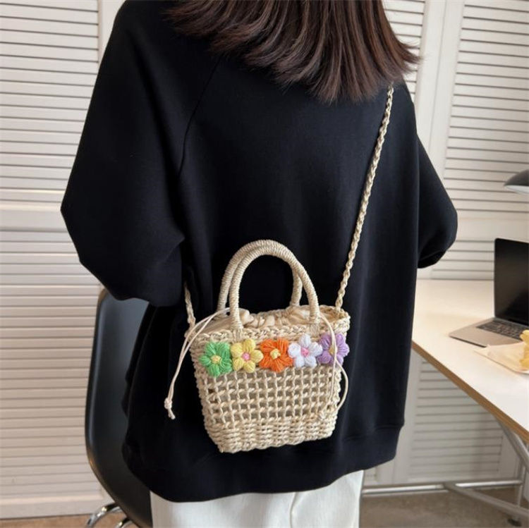 とてもよかったです 草編みバッグ 夏 花 ファッション 編み物