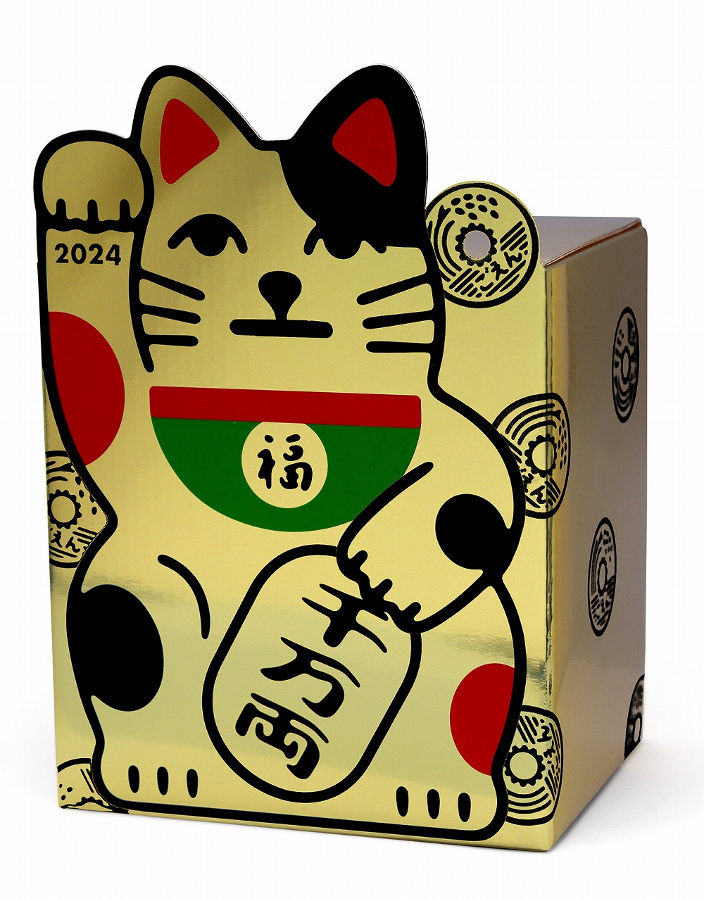 招き猫 貯金箱カレンダー 12万円貯まる H205×W140×D105mm CAL24010