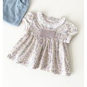 2023 夏新作 綿 シャツ 花 かわいい 半袖 上着 赤ちゃん 女の子 夏服 トップス 子供服