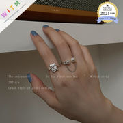 指輪 リング 真珠 ファッション 高級感 アクセサリー 優しい 設計感 調節可能