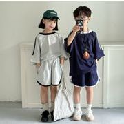 2024 夏新作 韓国風子供服  セットアップ  スポーツ  Tシャツ+ショートパンツ   2色
