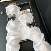 INS人気   韓国ファッション   乗る アームカバー   手袋  リボン結び    日焼け防止  紫外線対策  7色