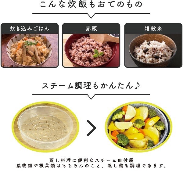 マイコン炊飯ジャー 極UMADAKI RM-210H 5合 マイコン式 5つの炊飯 