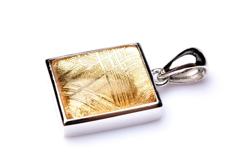 Silver925 ギベオン(メテオライト隕石) 12x10mm レクタングル