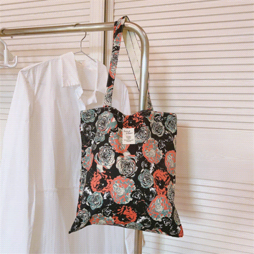 トートバッグ　エコバッグ　ハンドバッグ　韓国ファッション　大容量　ズックバッグ　花柄