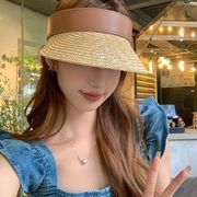 サンバイザー　帽子　麦わら帽子　韓国ファッション　レディース　紫外線対策