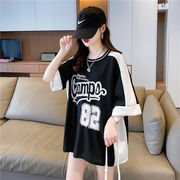【予約220309】大きいサイズ春夏新作 韓国 レディース ファッション  Tシャツ ワンピースLL-4L