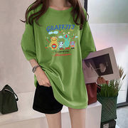 【予約220515】大きいサイズ春夏 韓国 カレッジ風 カジュアル Tシャツ ブラウス LL-4L全10色